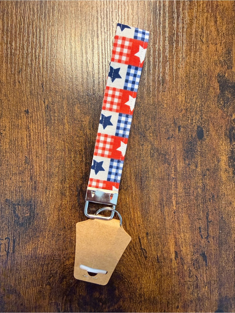 Red, White & Blue Star Wrist Key Fob
